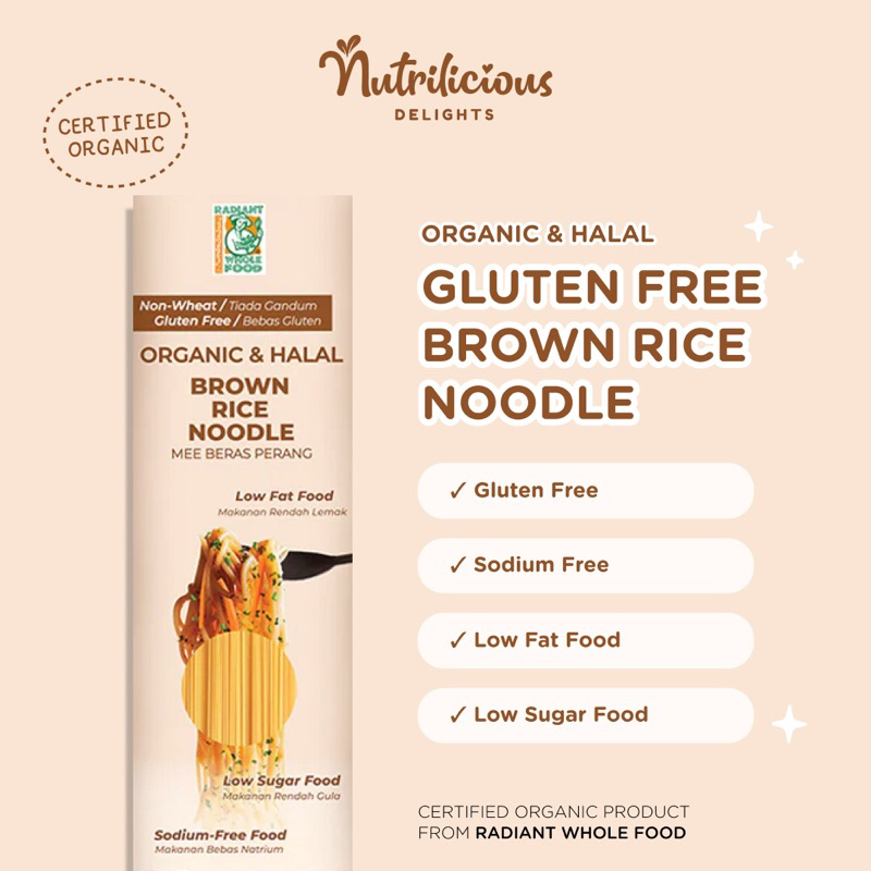 

Organic Gluten Free Brown Rice Noodle Radiant 210 Gram Mi Mie Organik