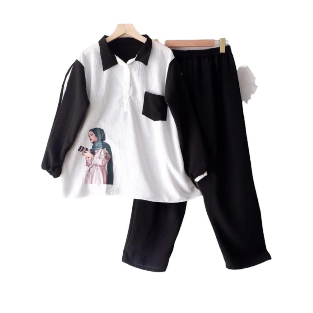 Oneset Anak Perempuan Setelan Terbaru 2025 Umur 3-14 Tahun Setcel Satu Set Wanita Bayi Muslimah Outf