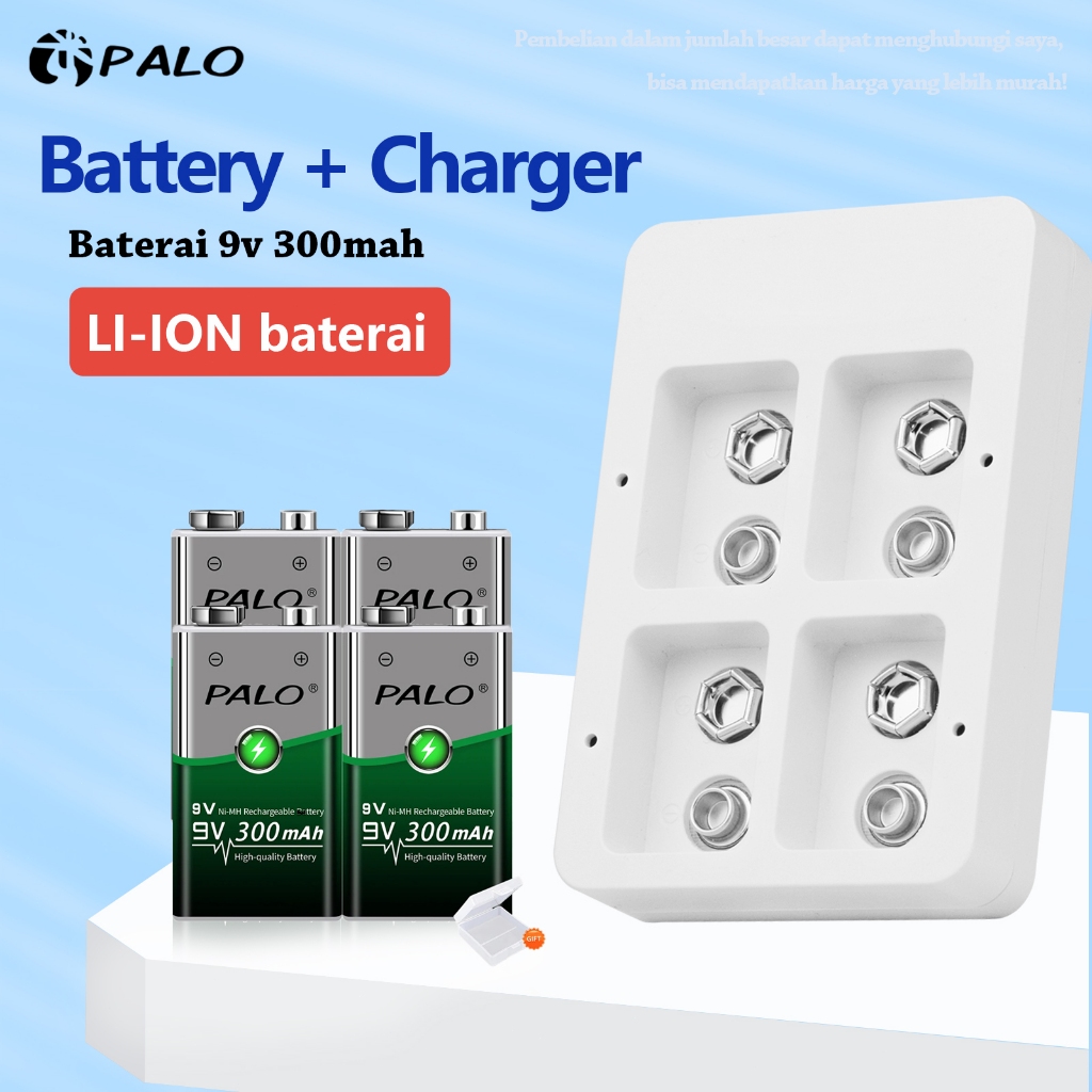 PALO Battery 9V Charger Baterai Cas/Pengisi baterai / Pengisian Cepat / Pengisi Daya Baterai Super P