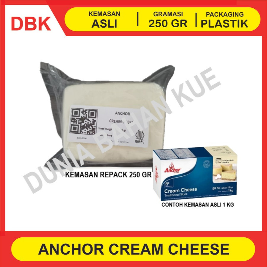 

ANCHOR CREAM CHEESE REPACK 250 GR / KRIM KEJU