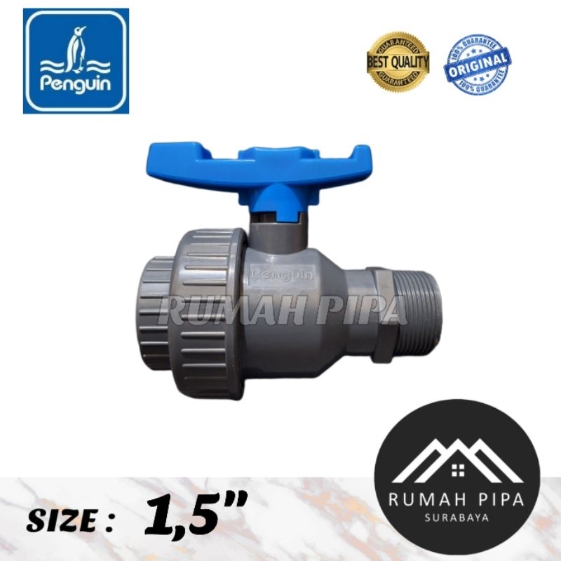 PENGUIN - Ball Valve Stop Kran Watermur Drat Luar Dalam 1 1/2"