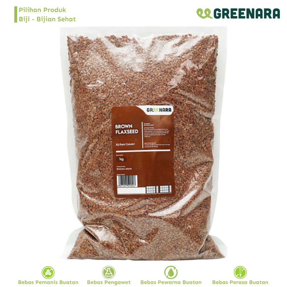 

Greenara Biji Rami Coklat 1kg Natural Brown Flaxseed