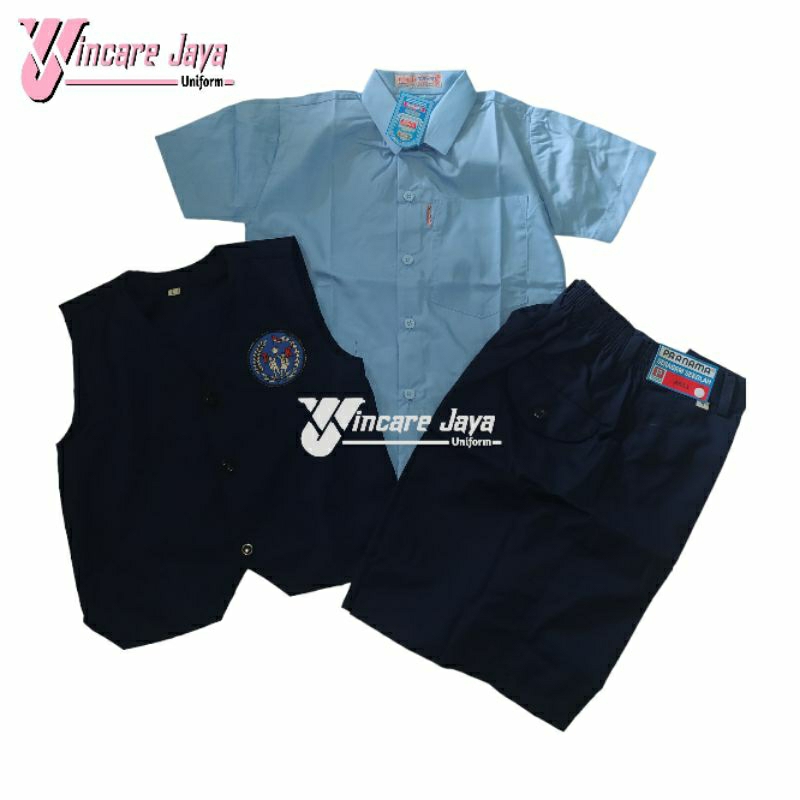 seragam TK biru navy biru dongker