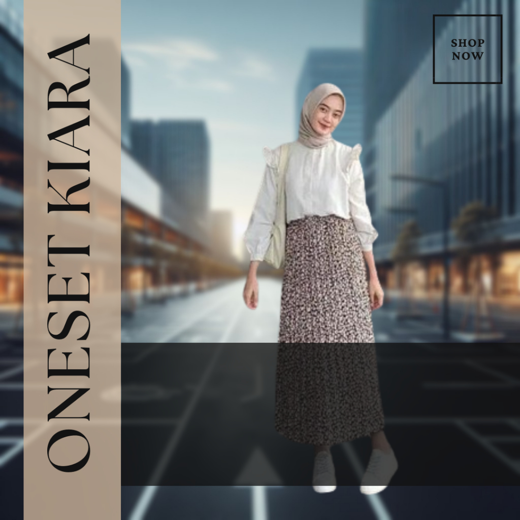 Kiara Oneset|Outfit hijab wanita one set|Outfit Cewe oneset|Oneset kekinian|Oneset wanita hijab kore