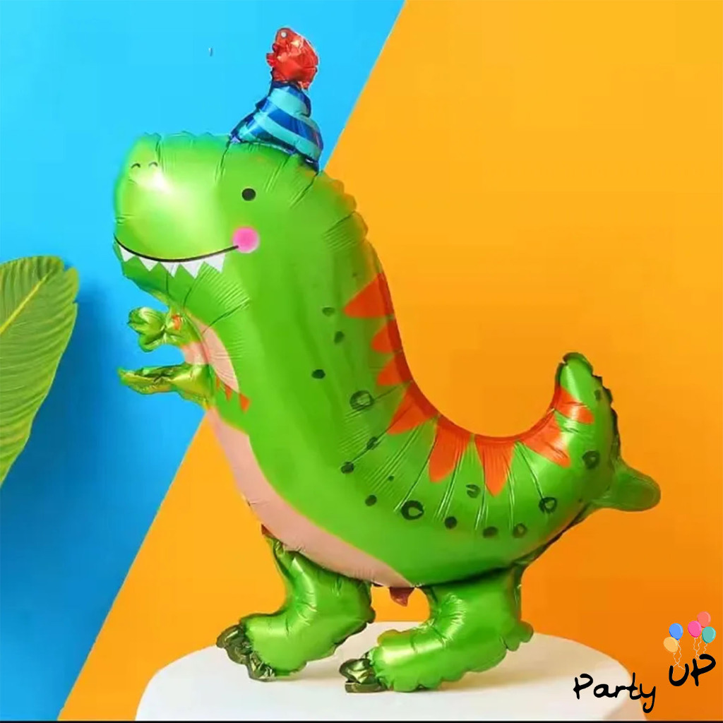 [Ecer] Dinosaurus Party Hat Balloon / Balon Foil Dino Dengan Topi Ultah