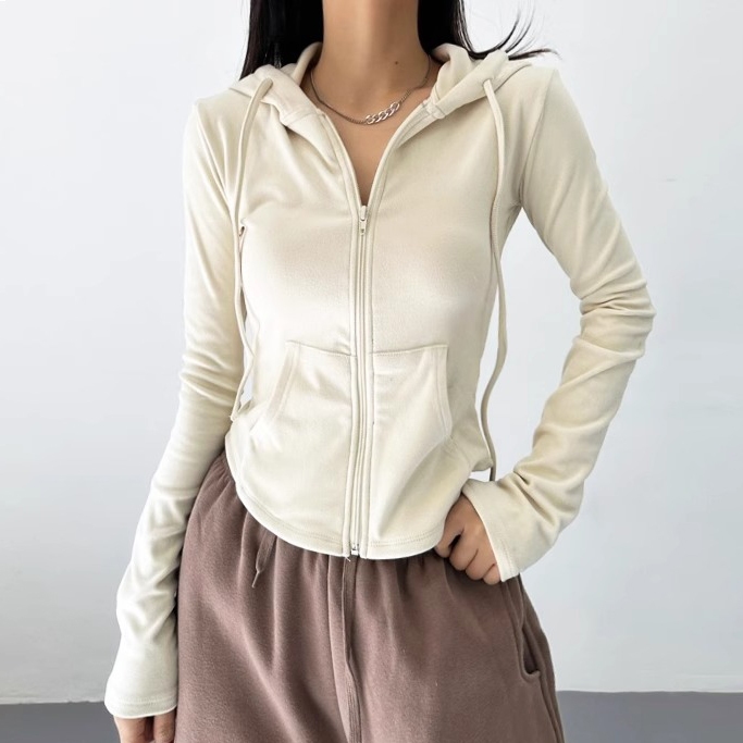 [Premium] hoodie resleting polos / hoodie resleting wanita crop / hoodie wanita korean style lucu