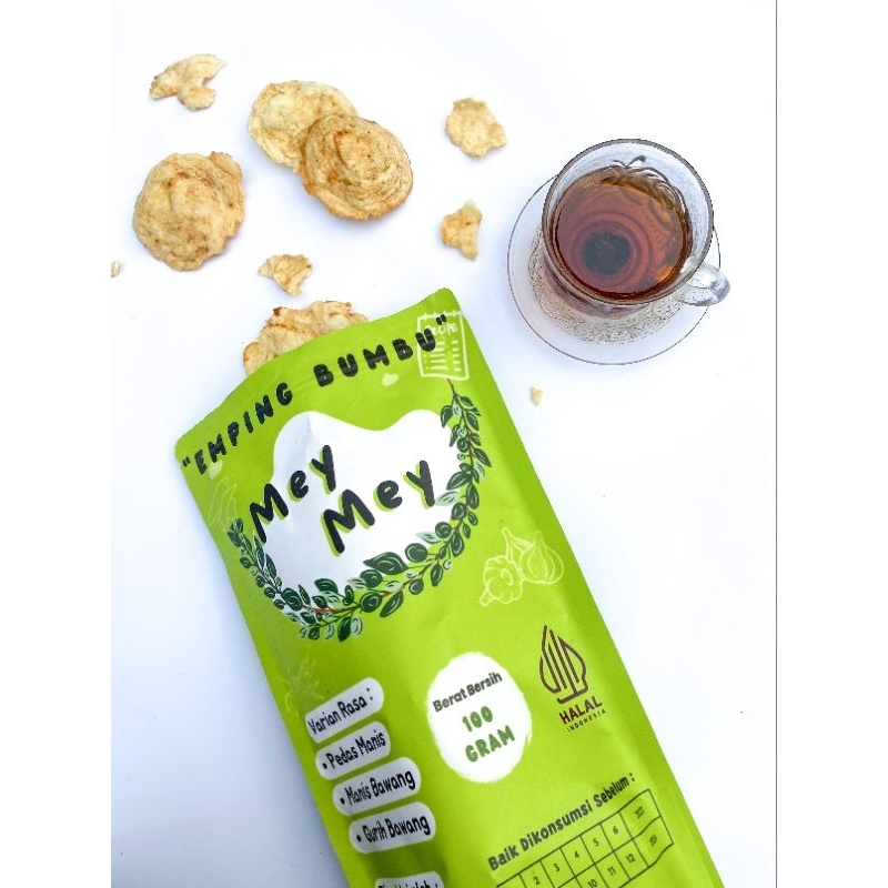 

MEY MEY - Emping Bumbu Pedas Manis Camilan dan Oleh Oleh Dengan Bumbu Segar