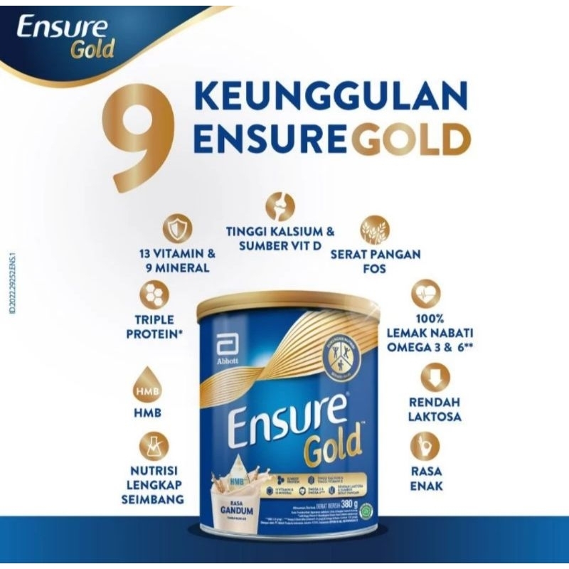 

Ensure Gold Cokelat 380 gram Exp 07.25