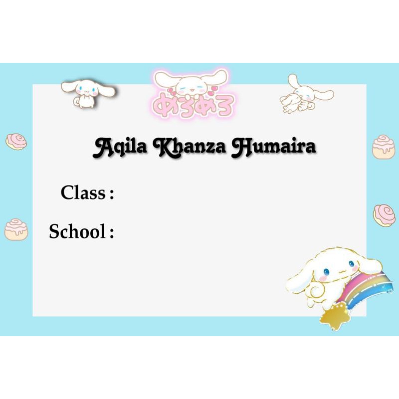 

(ISI 50 PCS) STICKER BUKU SEKOLAH CUSTOM MOTIF BIRU