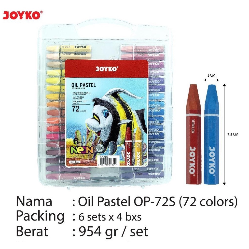 

KODE V9E Krayon 72 Warna Crayon Oil Pastel Joyko OP72S