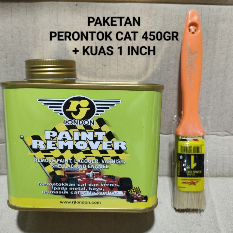 

ART R2R Paketan Cairan Perontok Cat 45gr Kuas Xander 1 inch Paint Remover RJ LONDON 45 gr Pernis Serlak Enamel Kayu Logam Tembok Penghilang Cat