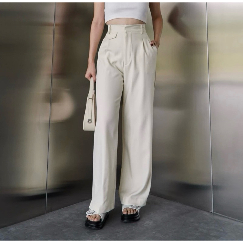 New ORO PANTS by yoena.id warna ivory size L