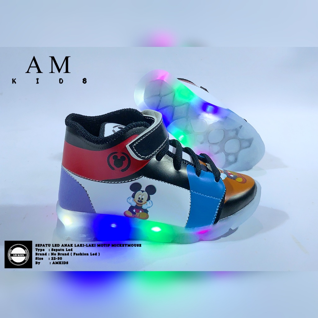 AMSHOES NEW SEPATU LED ANAK PEREMPUAN DENGAN MODEL SEPATU BOOTS MOTIF KARTUN