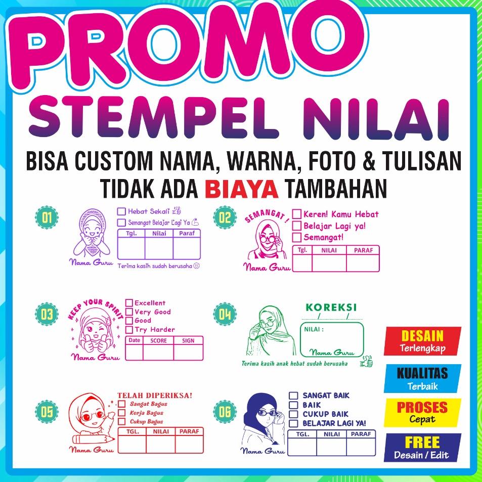 

Top Quality Stempel Nilai Guru Penilaian Koreksi Checked Reward