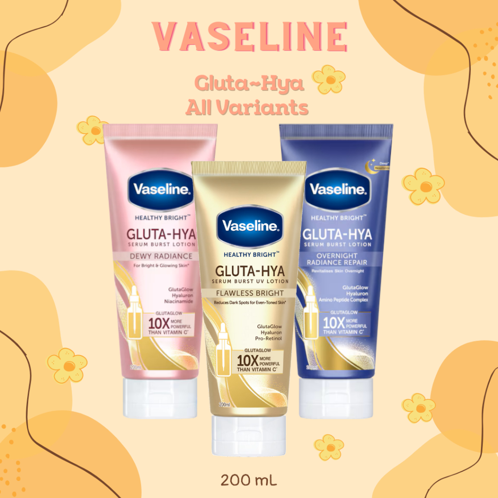 Vaseline Gluta Hya Dewy Radiance / Vaseline Gluta Hya Flawless Bright / Vaseline Gluta Hya Overnight