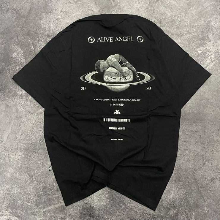 BAJU DISTRO HITAM LAZZY TIME KAOS ORI DISTRO PRIA WANITA TANGAN LENGAN PENDEK / OVERSIZE / TSHIRT OB