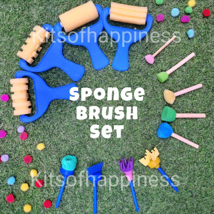 

Update Sekarang 1 set Sponge brush painting roller flower kids kuas lukis anak painting set fine motor skills