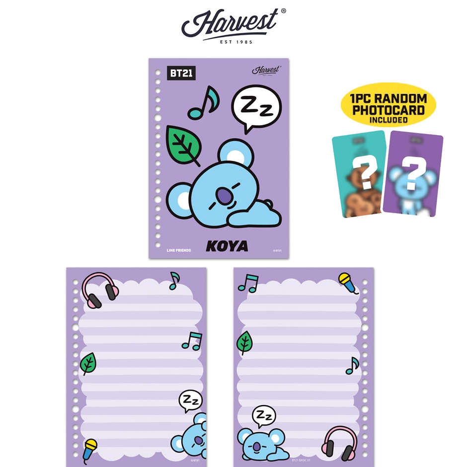 

Super Jaminan Harvest BT21 Kertas Binder Loose Leaf KOYA