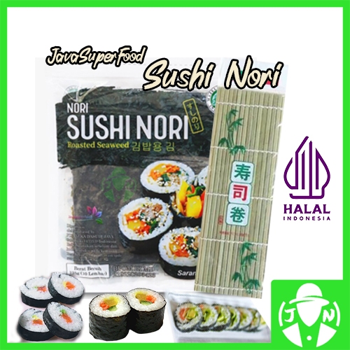 

JAVA SUPER FOOD SUSHI NORI Rumput Laut Kimbap Seaweed 5 Lembar, 10 Lembar, 20 Lembar Halal MUI