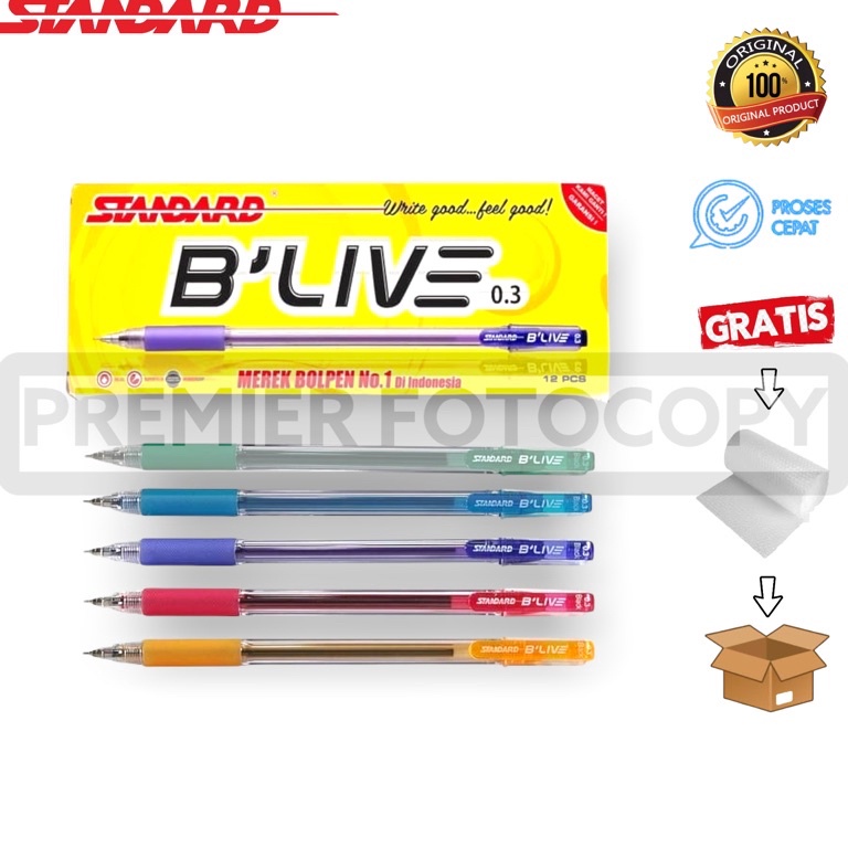 

ART I36V Pulpen Standard Blive B live Blive 3 12pcs
