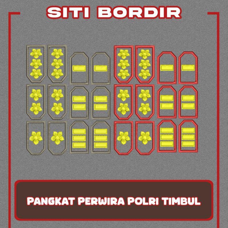 [TIMBUL] BORDIR PANGKAT PERWIRA POLRI.