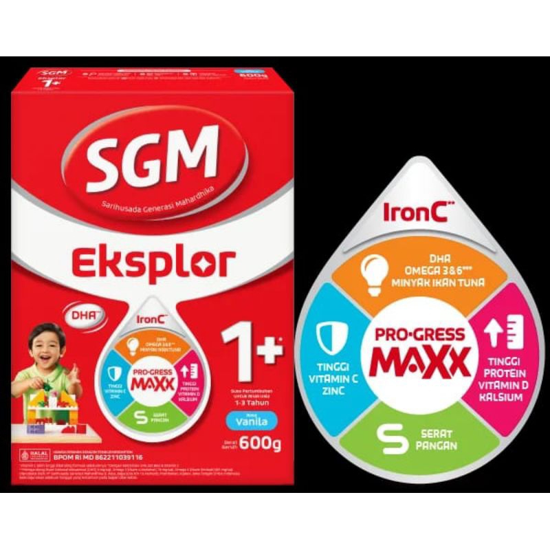 Susu SGM Eksplor 1+ Susu Formula Anak 1-3 Tahun Susu formula SGM 1+ Madu Vanila