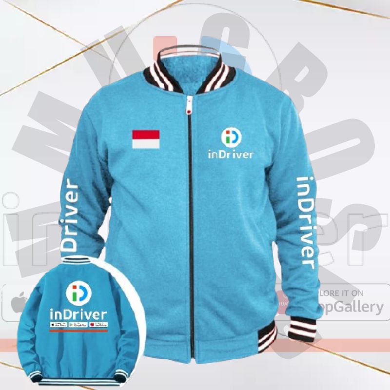 JAKET DRIVER inDriver Terbaru model varsity baseball murah dan bukan murahan