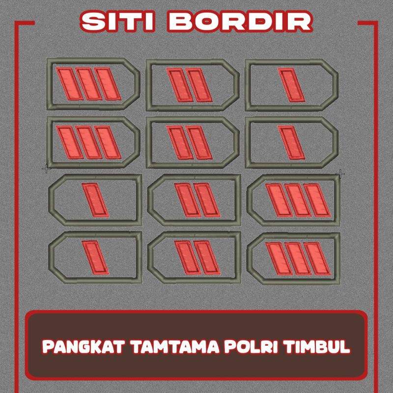 [TIMBUL] BORDIR PANGKAT TAMTAMA POLRI.