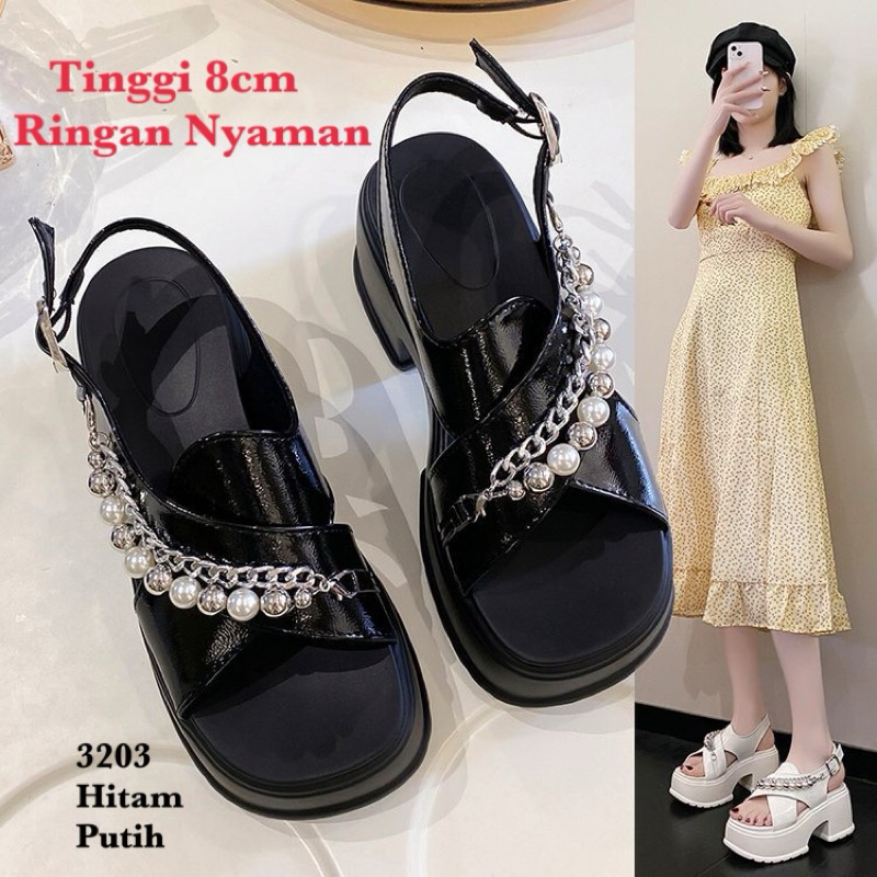 SANDAL WEDGES WANITA IMPOR  KOREA 3203