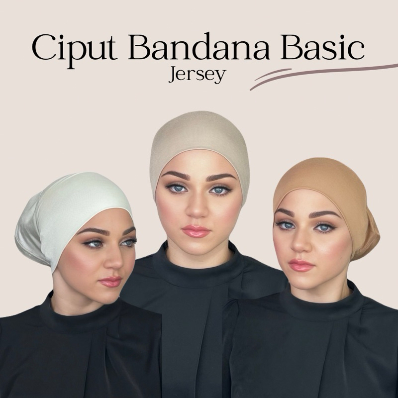Ciput Bandana Basic Jersey Premium Panjang Dalam Kerudung Instan