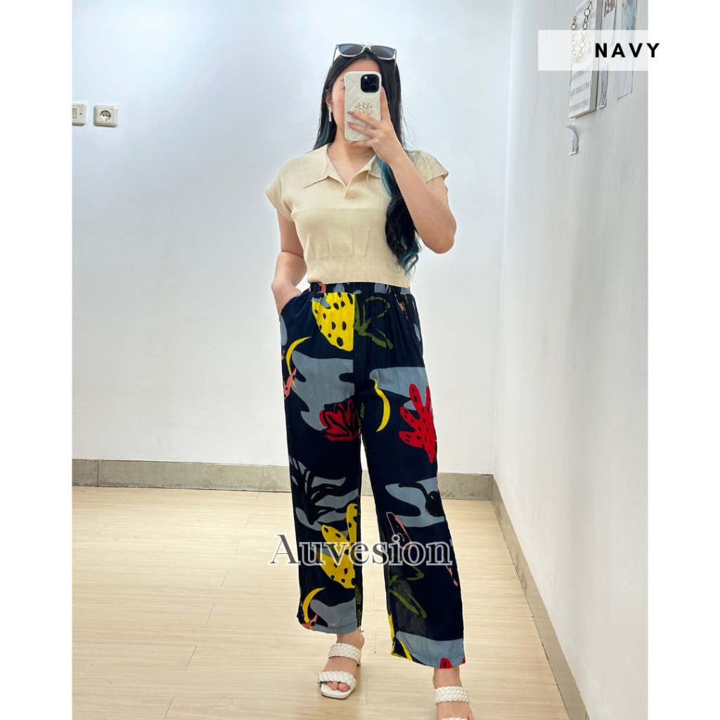 3560 hawai cullotes celana panjang wanita katun