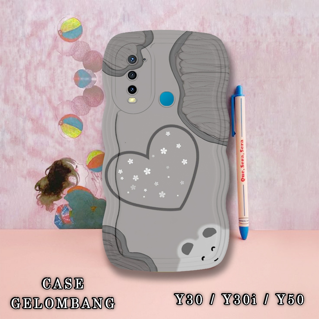 Soft Case GELOMBANG Hp Vivo Y30 - Y30i - Y50 - Case Pro Camera - Fashion Case Motif Cute Wallpaper  