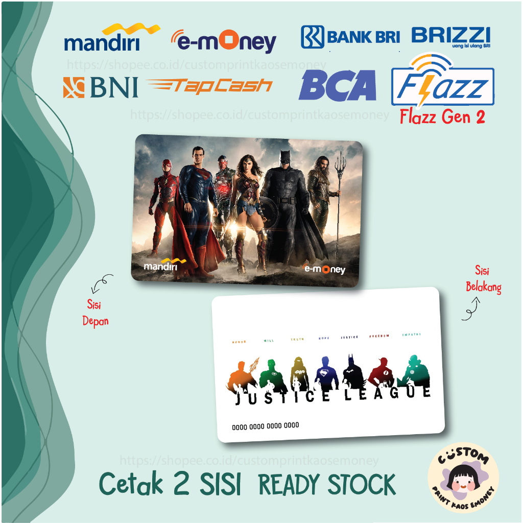 KARTU E MONEY E TOLL SUPERHERO JURASSIC LEAGUE SUPERMAN BATMAN WONDER WOMAN MANDIRI EMONEY BNI TAPCA