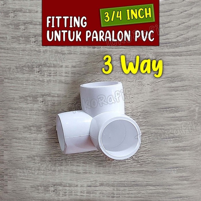 Fitting Pipa PVC 3/4 inch, 3-Way 4-Way 5-Way Cross Tee dan Knee Warna