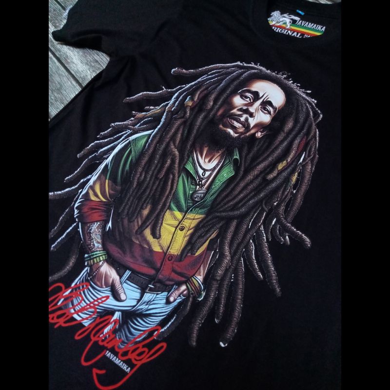Kaos Bob Marley Baju Reggae t-shirt Rasta Original Javamaika Rasta Apparel Stuff