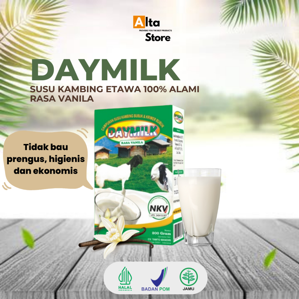 

DAYMILK Rasa Vanila - Susu kambing Etawa Asli Bantu Mengatasi Masalah Pernapasan, Tulang dan Persendian, Rematik, Asam Urat, Nyeri Sendi dan Menambah Imunitas Tubuh 100% Original dari Kambing Etawa Pilihan Terbaik