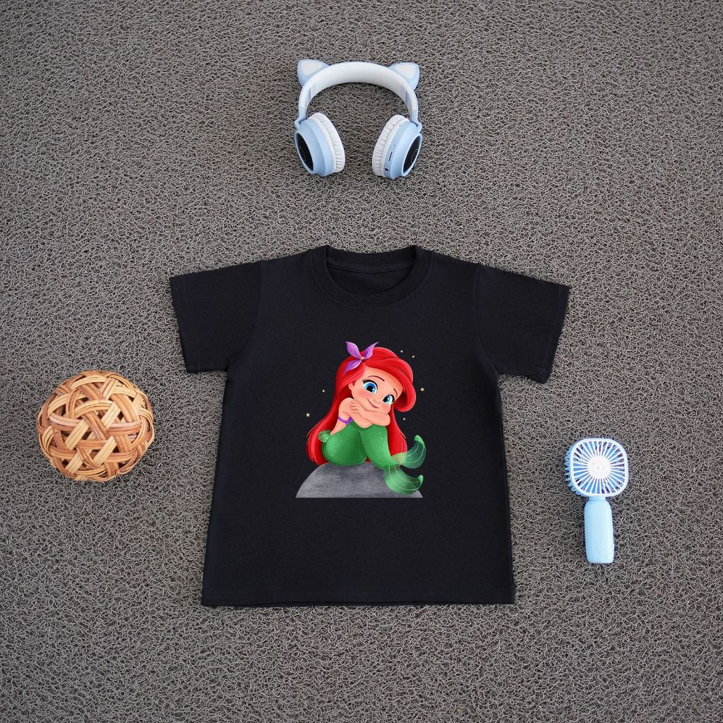 OLEENA - KAOS ANAK ARIEL THE LITTLE MERMAID / KAOS ANAK DUYUNG / KAOS ANAK CEWEK / KAOS KATUN COMBED