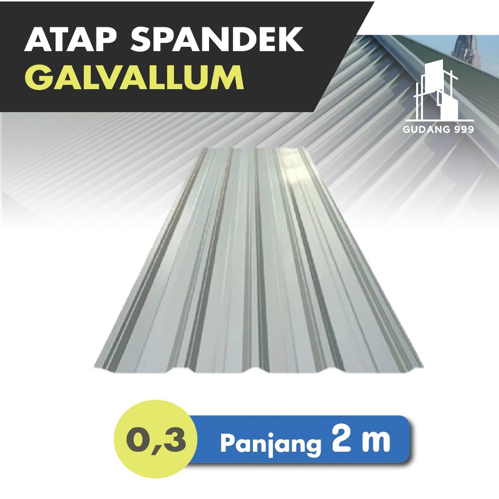 Spandek 0,3 mm x 2 m Real / Spandeck Galvalum / Atap Spandek / Roofdeck