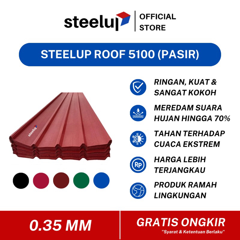 Steelup Roof 5100 0.35 MM Atap Pasir Baja Ringan Galvalum