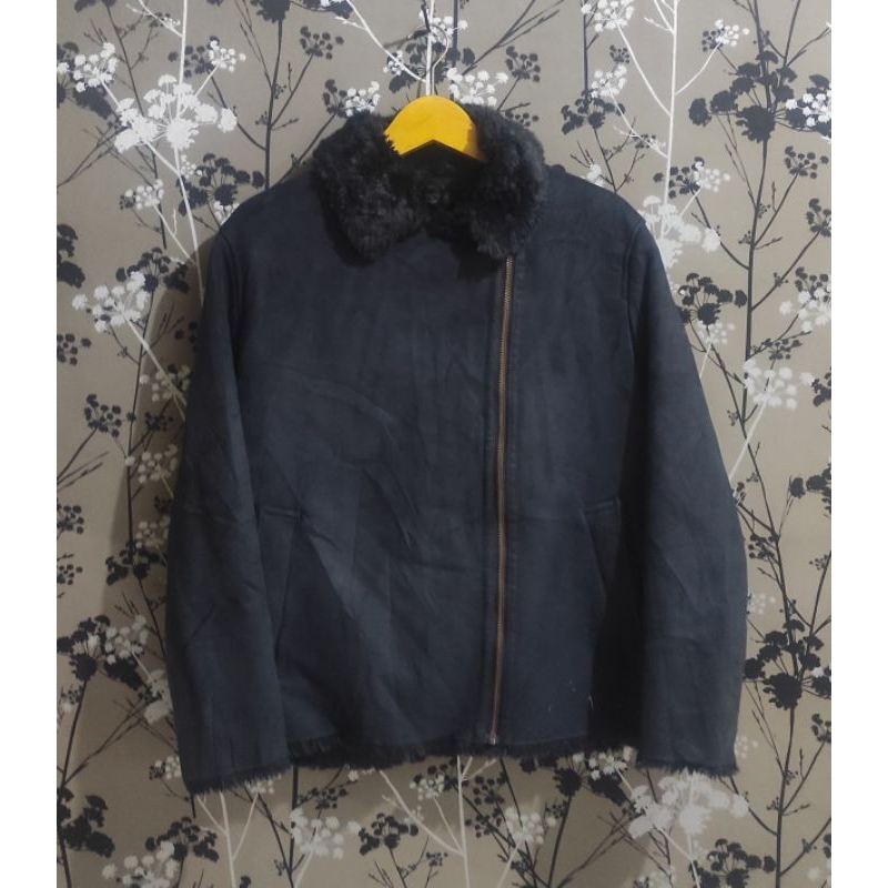 JAKET KULIT SUEDE UNIQLO RAMONES