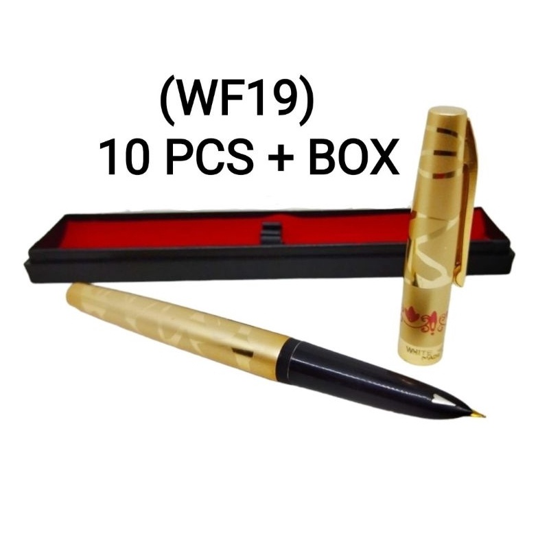

KODE O2C3 PAKET GROSIR 1 PEN WFI9 FREE 1 BOX GOLD WHITE FEATHER PENA TINTA ISI ULANG NIB 3MM PULPEN INK ART