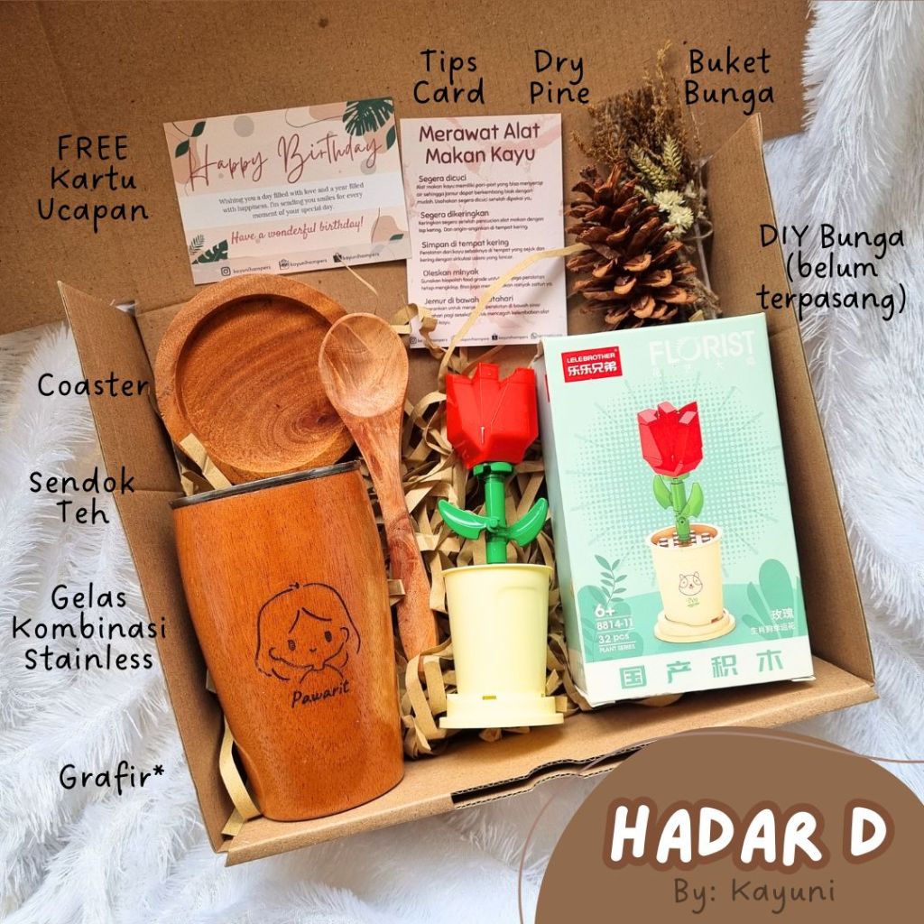 

HADAR Hampers Set GRAFIR / Hampers Lego Hampers Bunga Hampers Kayu Estetik Wedding Gift / Parcel Tukar Kado Anniversary / Kado Ulang Tahun / Kado Pacar Hadiah Wisuda Kado Wisuda Graduation Gift Birthday Gift Hadiah Hari Guru Hadiah Lego