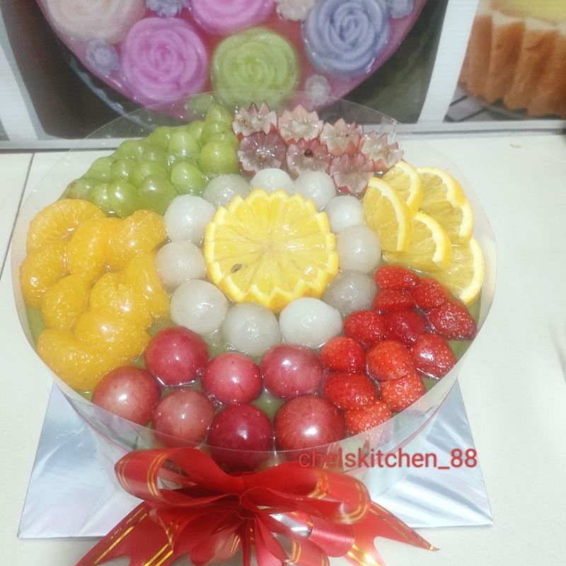 

puding buah /fruit puding/puding ultha/birthday puding