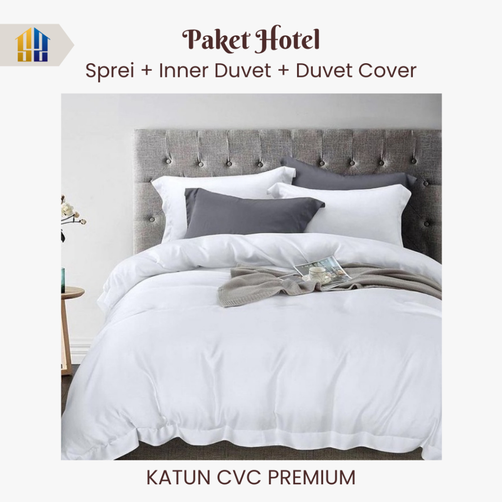 Paket Hotel Standard | Sprei Set Plus Duvet Cover & Inner Duvet Katun CVC