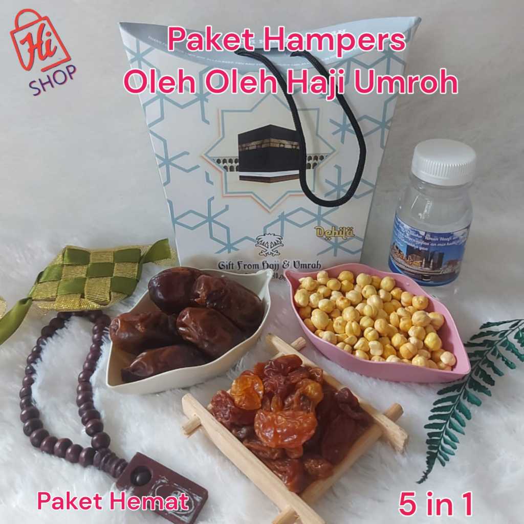 

20 PAKET HEMAT MAKANAN Hampers Souvenir Hadiah Paket Oleh-oleh Haji dan Umroh harga grosir paket hemat isi 5 produk