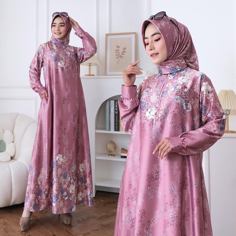 gamis modern set hijab gamis produk humairakhanza edisi almera dress