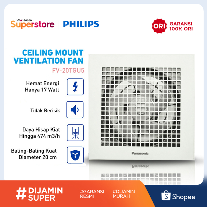 Panasonic Exhaust Fan Ceiling 8 inch - FV20TGU | FV-20TGU