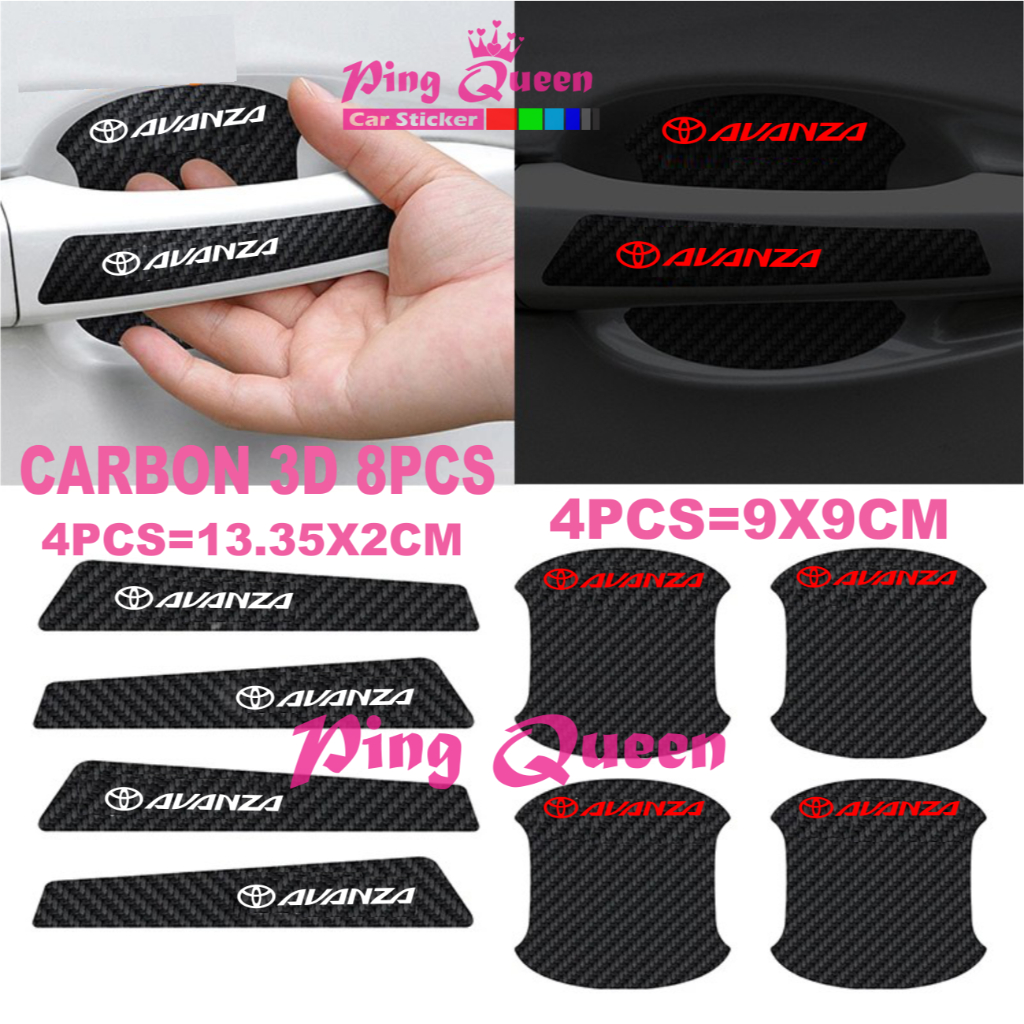 8PCS STICKER HANDLE MOBIL AVANZA STICKER PELINDUNG HANDLE GAGANG PINTU MOBIL TOYOTA AVANZA