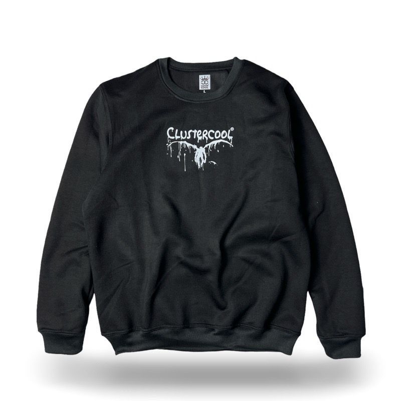 Crewneck Sweater Jumper Sweatshirt Hitam Pria Wanita