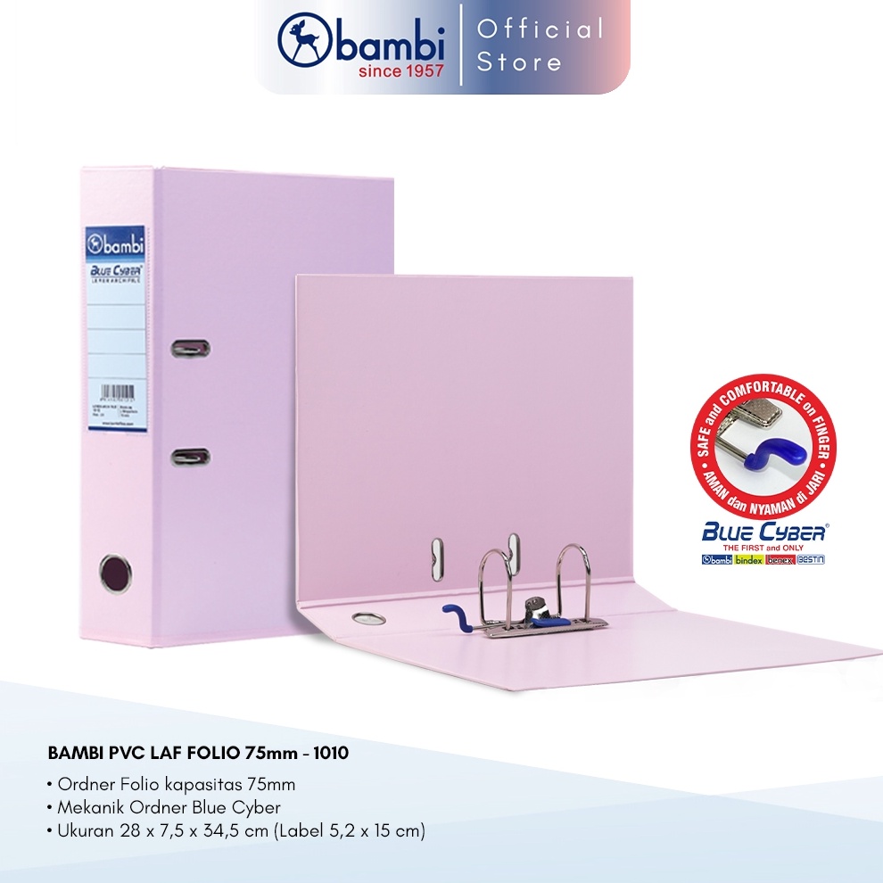 

KODE H8P5 Bambi Ordner Folio JUMBO SIZE 75 mm PVC Lever Arch File Folio kode 11